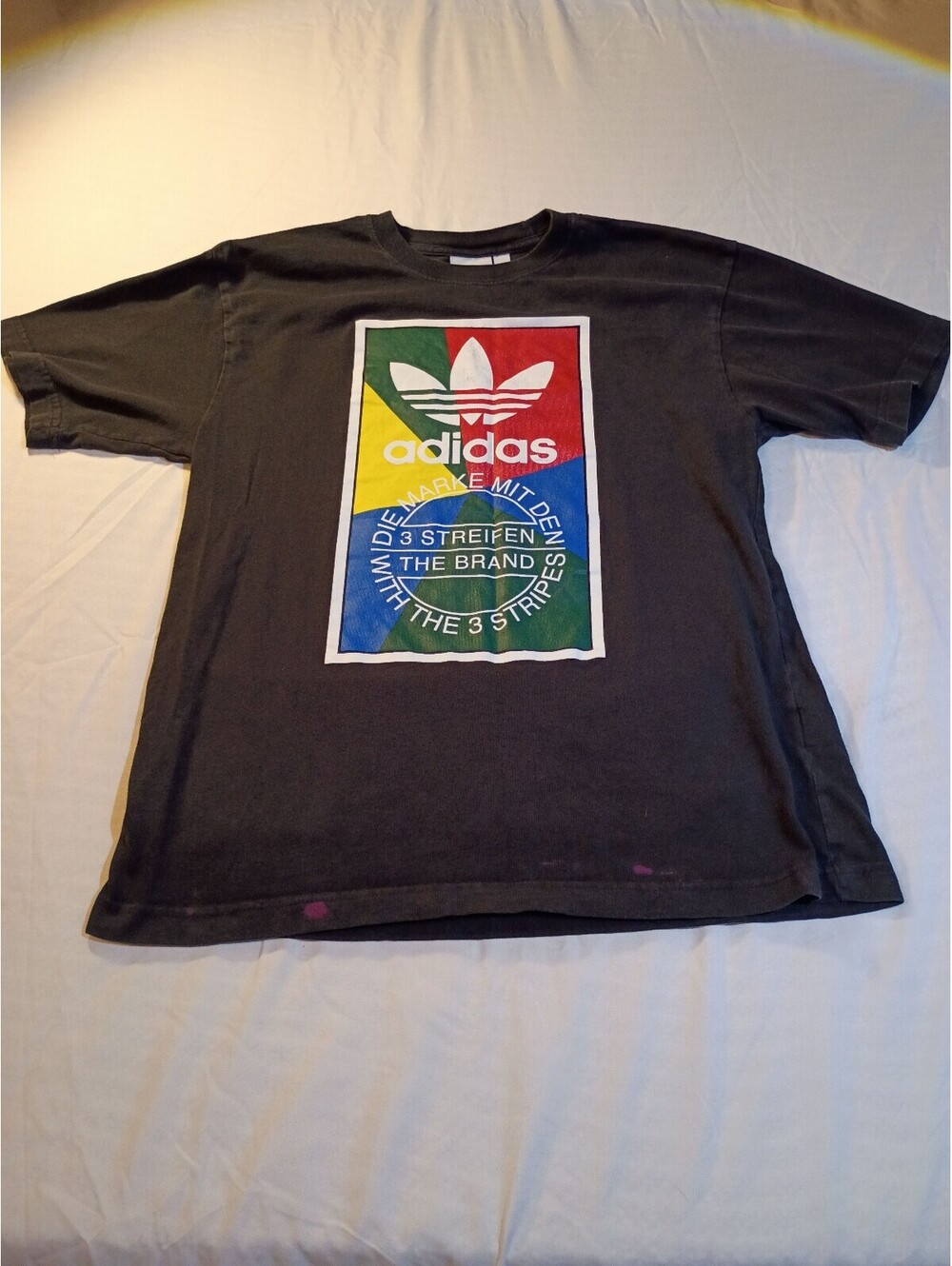 Adidas Vintage Black Graphic T-Shirt Medium